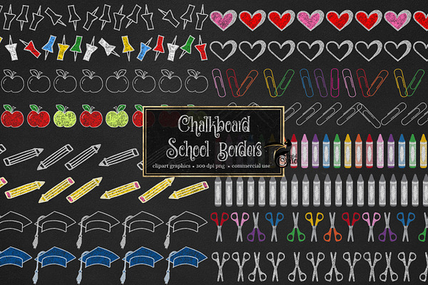 Chalkboard School Borders
