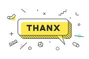 Thanx or Thank You. Banner, speech