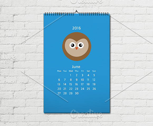2016 vector calendar EPS+JPG +BONUS! in Stationery Templates - product preview 1