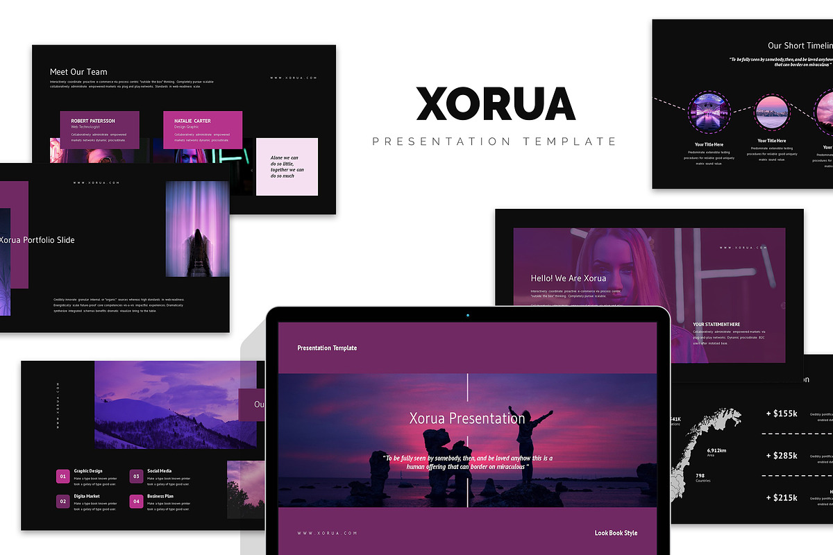Xorua : Purple Color Keynote in Keynote Templates - product preview 8