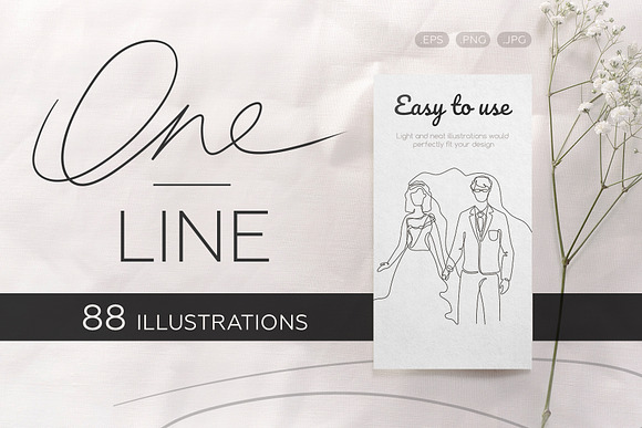 Big Bundle of one line illustrations in Illustrations - product preview 12