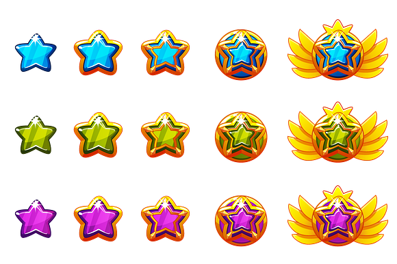 Gems award progress. Golden amulets in Game Icons - product preview 9