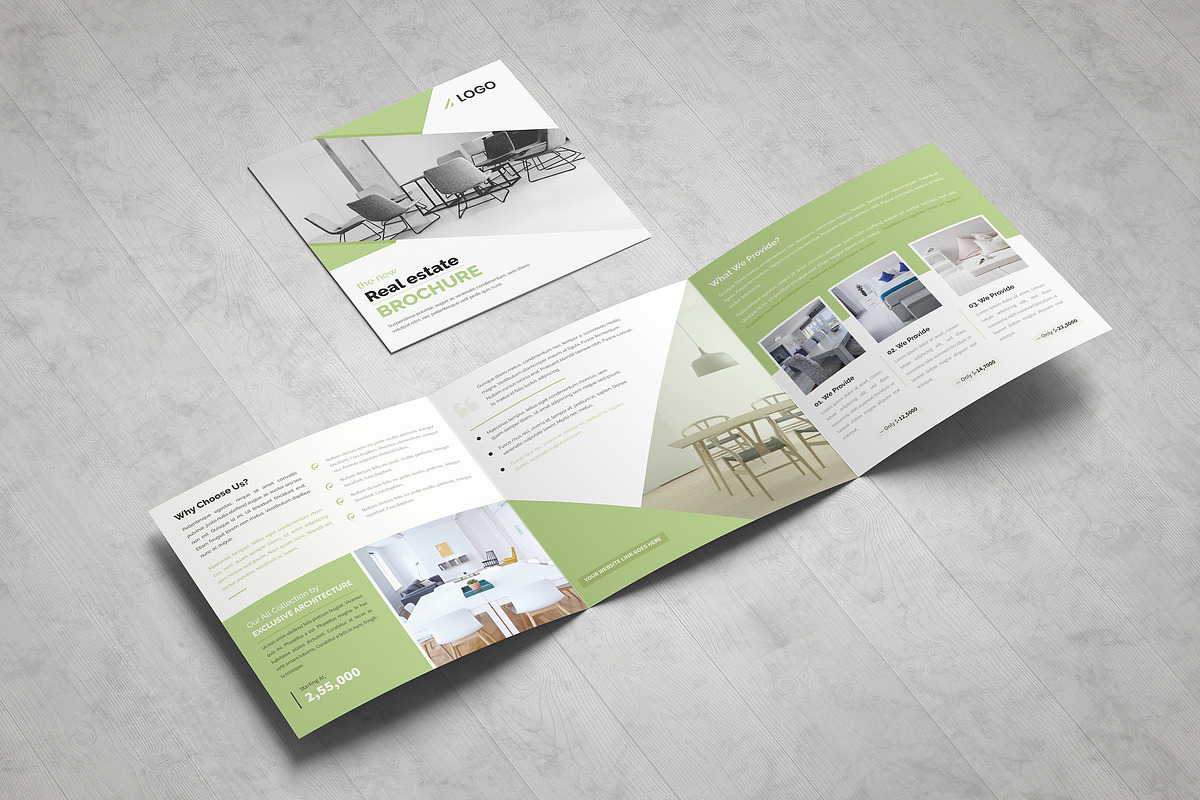 Real Estate Square Trifold Brochure in Brochure Templates - product preview 8