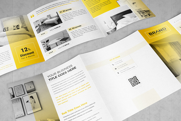 Real Estate Square Trifold Brochure in Brochure Templates - product preview 7