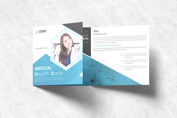 Medical Square Trifold Brochure in Brochure Templates - product preview 1