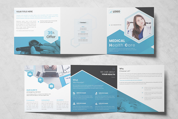 Medical Square Trifold Brochure in Brochure Templates - product preview 7