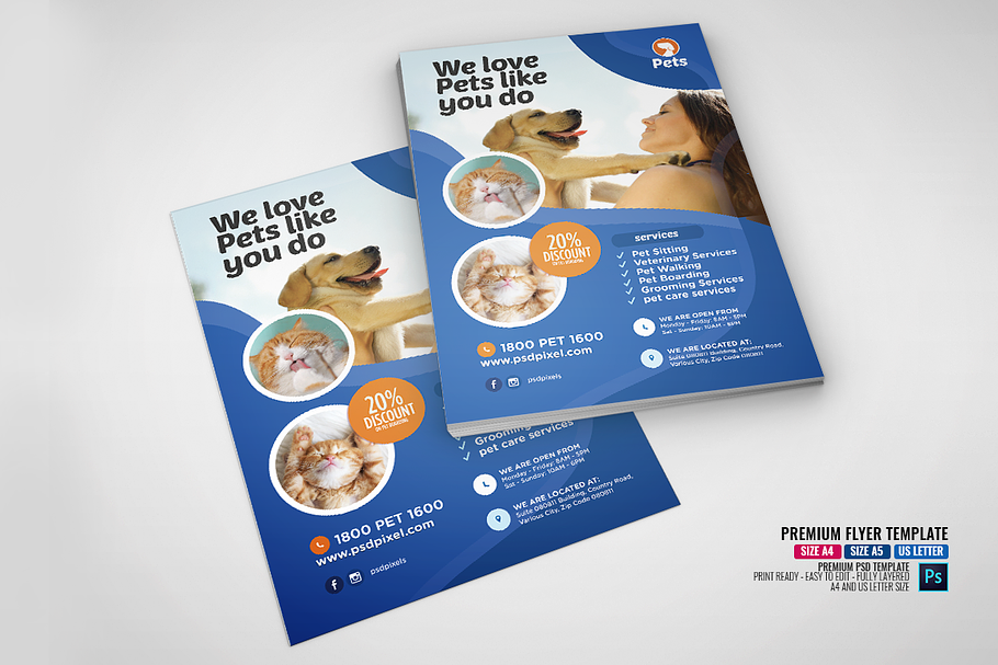 Pet Care Services Flyer in Flyer Templates - product preview 8
