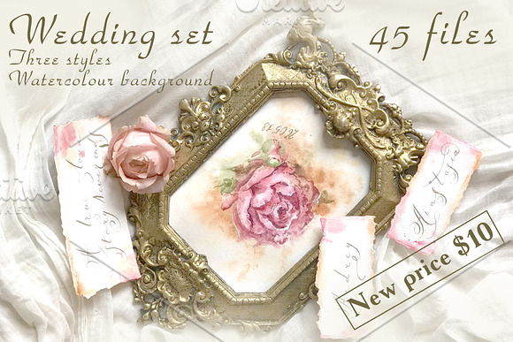 Wedding set: Rose, Vinejard, Evening in Illustrations - product preview 5