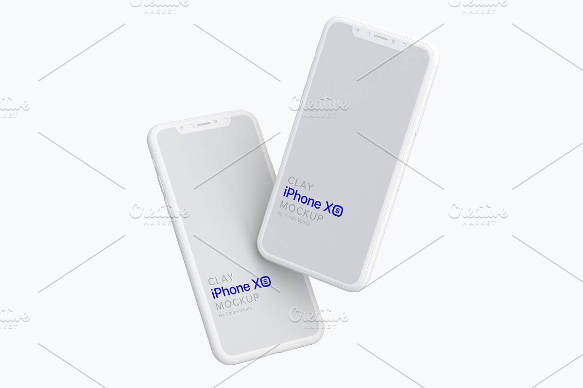 Clay iPhone XS Mockup 05 in Mobile & Web Mockups - product preview 8
