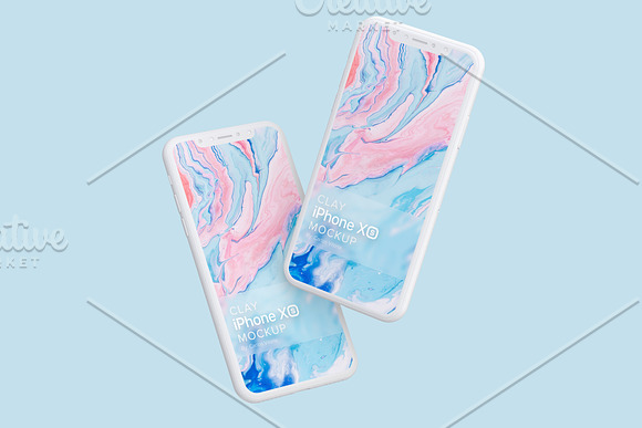 Clay iPhone XS Mockup 05 in Mobile & Web Mockups - product preview 3