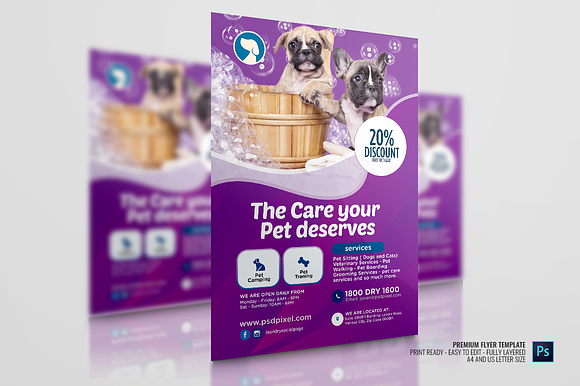 Pet Care Promotional Flyer in Flyer Templates - product preview 4