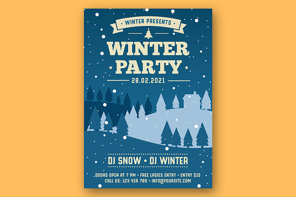 Winter Party Flyer in Flyer Templates - product preview 3