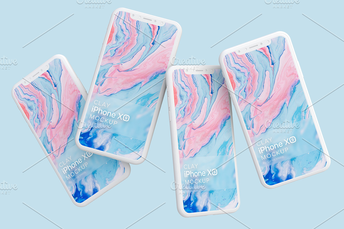 Clay iPhone XS Mockup 06 in Mobile & Web Mockups - product preview 8