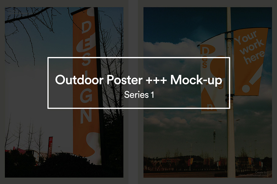 【Outdoor Poster etc. Mock-up 】 in Mockup Templates - product preview 8