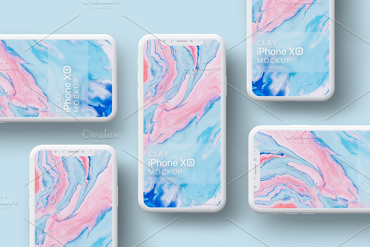 Clay iPhone XS Mockup 07 in Mobile & Web Mockups - product preview 8