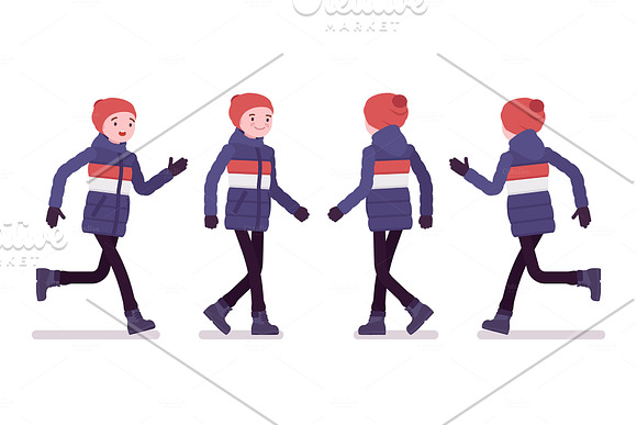 Man in down jacket character set in Illustrations - product preview 2