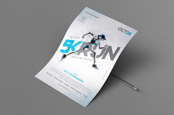 5K Run Event Flyer in Flyer Templates - product preview 2