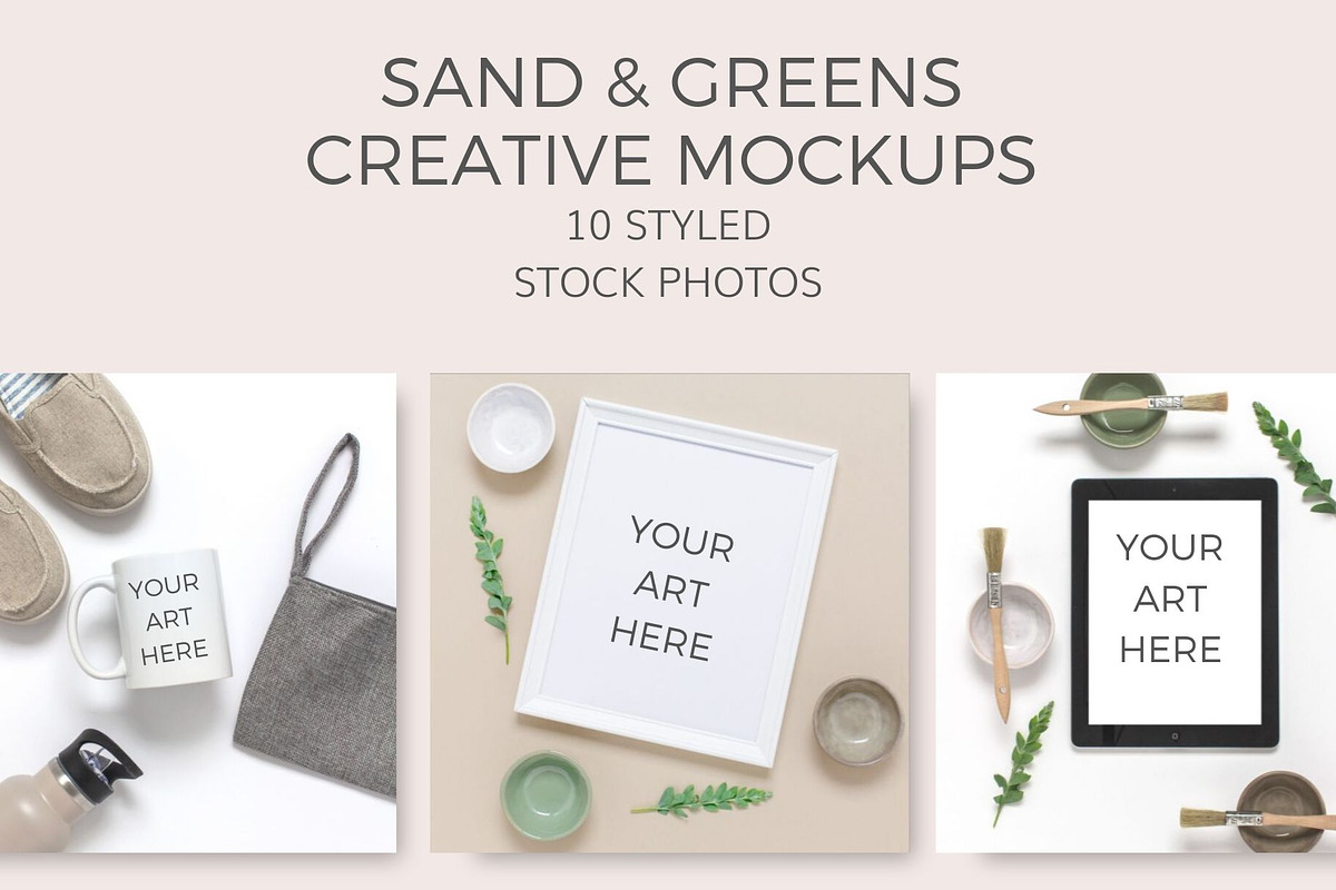 Sand & Green Mockups (19 Images) in Mobile & Web Mockups - product preview 8