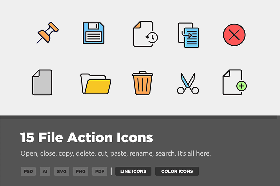 15 File Action Icons