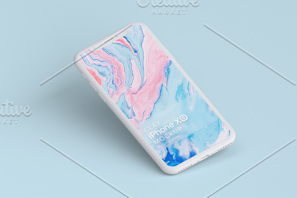 Clay iPhone XS Mockup 01 in Mobile & Web Mockups - product preview 3