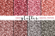 glitter digital paper red & pink