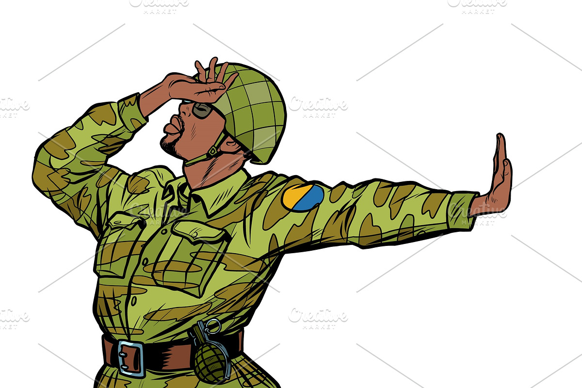 soldier in uniform shame denial in Illustrations - product preview 8