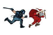 Santa Claus Christmas. riot police