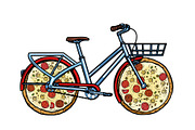 pizza delivery. bike courier service