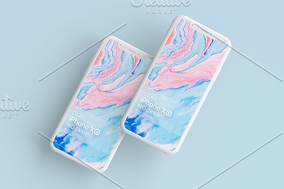 Clay iPhone XS Mockup 04 in Mobile & Web Mockups - product preview 3