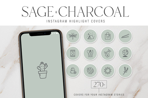 Sage Instagram Highlight Covers in Instagram Templates - product preview 7
