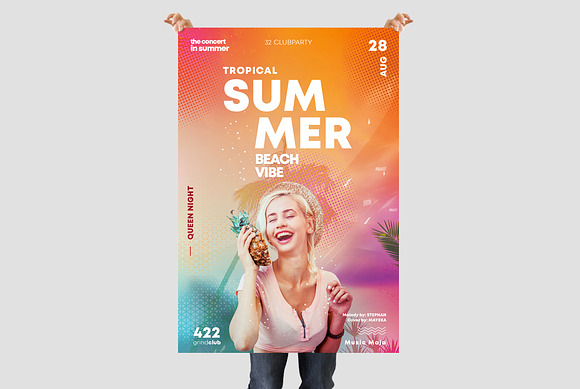 Tropical Events 3 PSD Flyers / Card in Flyer Templates - product preview 1