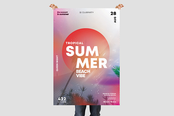 Tropical Events 3 PSD Flyers / Card in Flyer Templates - product preview 2