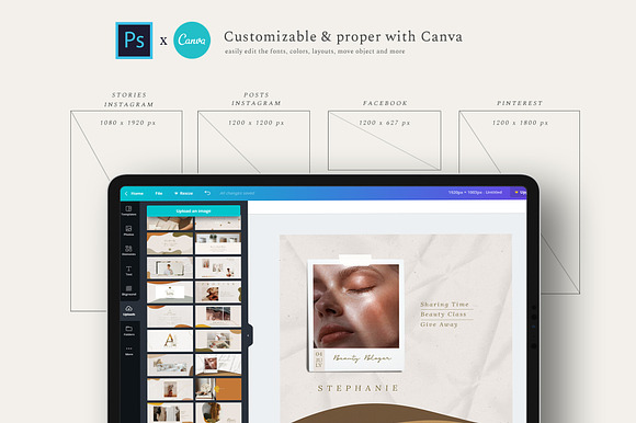 PS & Canva Luna - Social Media Pack in Instagram Templates - product preview 4