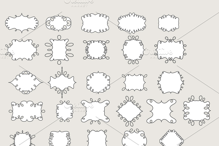 32 Handdrawn Grunge Scribble Frames in Objects - product preview 8