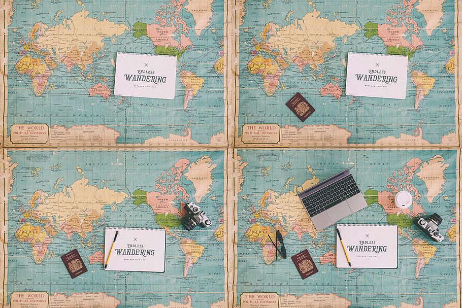 10 Flat Lay Travel Notebook Mockups in Mobile & Web Mockups - product preview 8