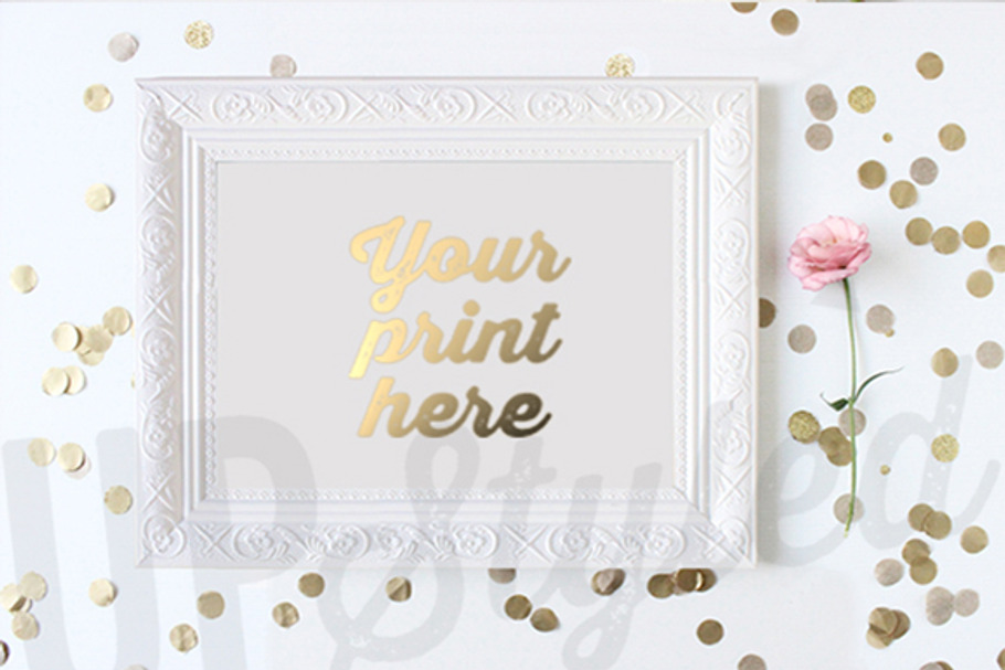 A158 White Vintage Frame Mock Up in Print Mockups - product preview 8