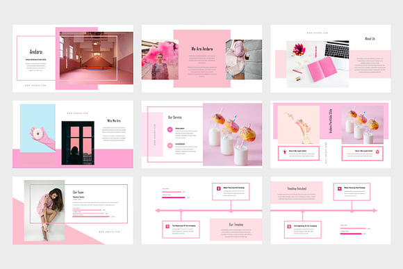 Andara : Pink Lookbook Powerpoint in PowerPoint Templates - product preview 1