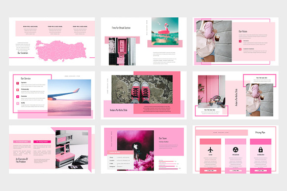 Andara : Pink Lookbook Powerpoint in PowerPoint Templates - product preview 5
