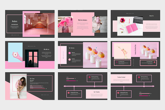 Andara : Pink Lookbook Powerpoint in PowerPoint Templates - product preview 7