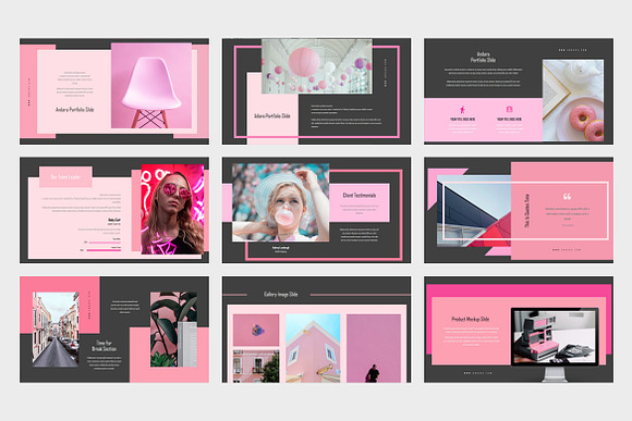 Andara : Pink Lookbook Powerpoint in PowerPoint Templates - product preview 10