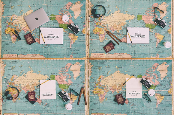10 Flat Lay Travel Notebook Mockups in Mobile & Web Mockups - product preview 2