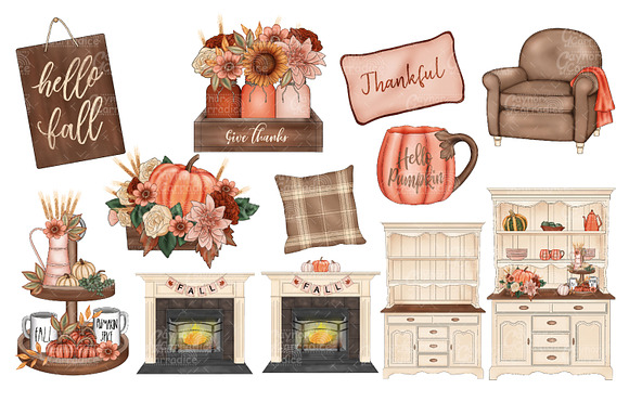 Pumpkin Spice - cozy Autumn clipart in Illustrations - product preview 2
