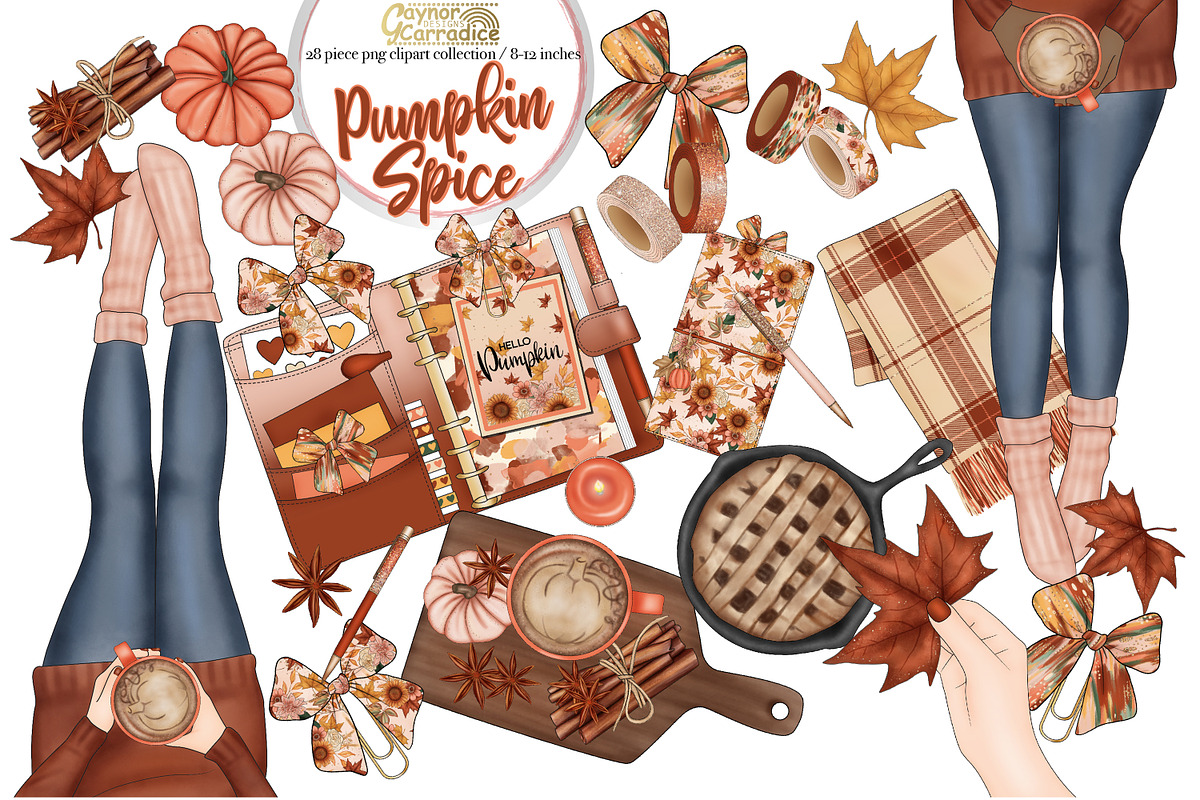 Pumpkin Spice - Autumn clipart in Illustrations - product preview 8