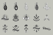 Military emblems set