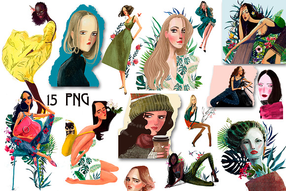Fashion Illustration set in Illustrations - product preview 1