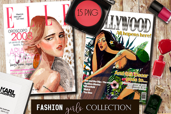 Fashion Illustration set in Illustrations - product preview 2