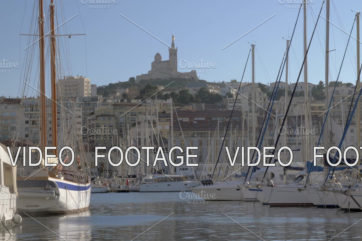 Old Port of Marseille and Notre-Dame in Graphics - product preview 8
