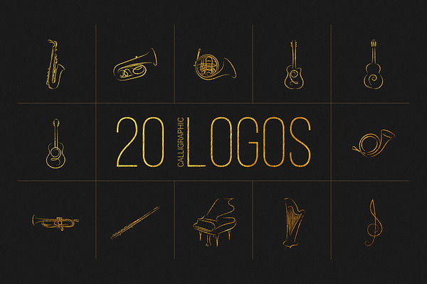 20 Calligraphic Logos. Music