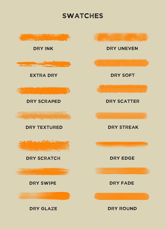Dry Brush Set for Procreate in Photoshop Brushes - product preview 2