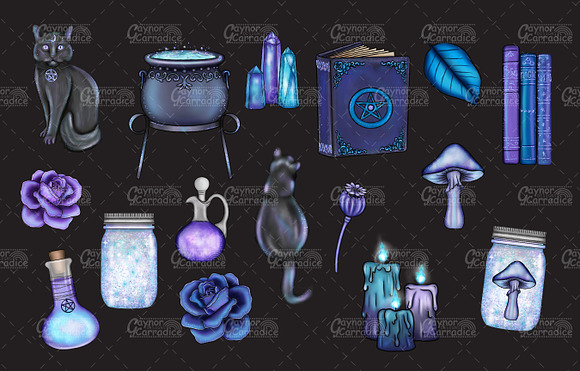 Witchcraft - halloween clipart in Illustrations - product preview 3